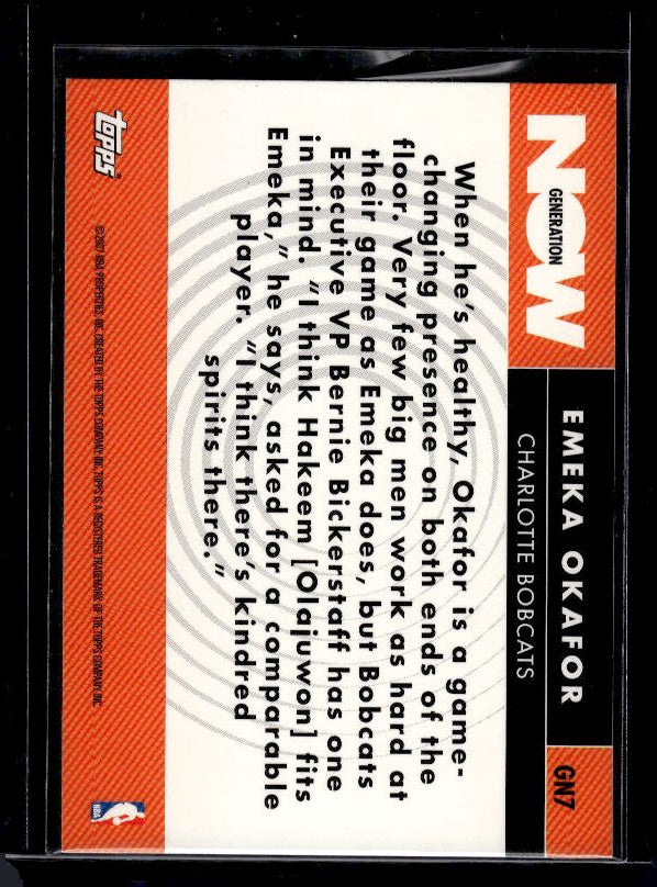 2007-08 Topps #GN7 Emeka Okafor Generation Now