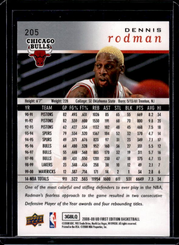 2008-09 Upper Deck First Edition #205 Dennis Rodman