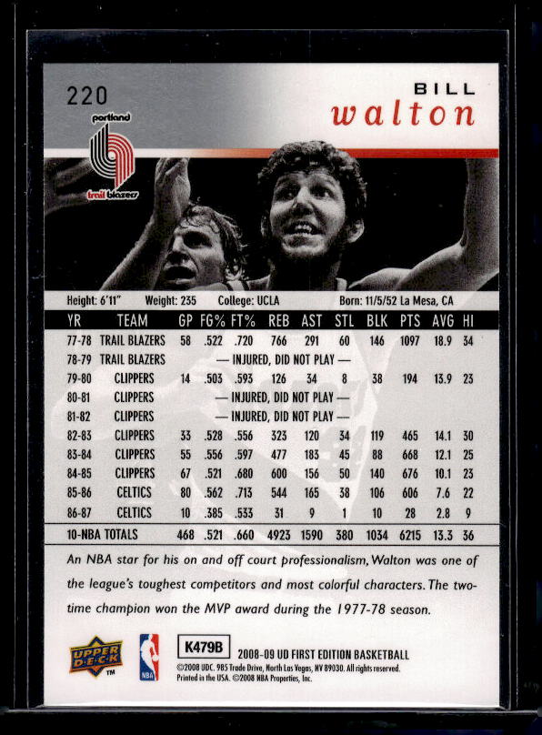 2008-09 Upper Deck First Edition #220 Bill Walton