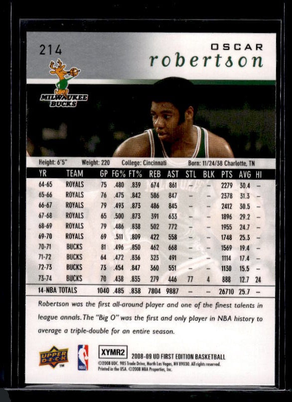 2008-09 Upper Deck First Edition #214 Oscar Robertson