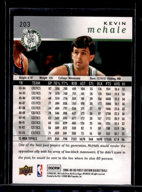 2008-09 Upper Deck First Edition #203 Kevin McHale