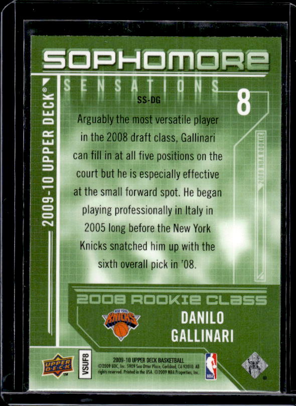 2009-10 Upper Deck #SS-DG Danilo Gallinari Sophomore Sensations