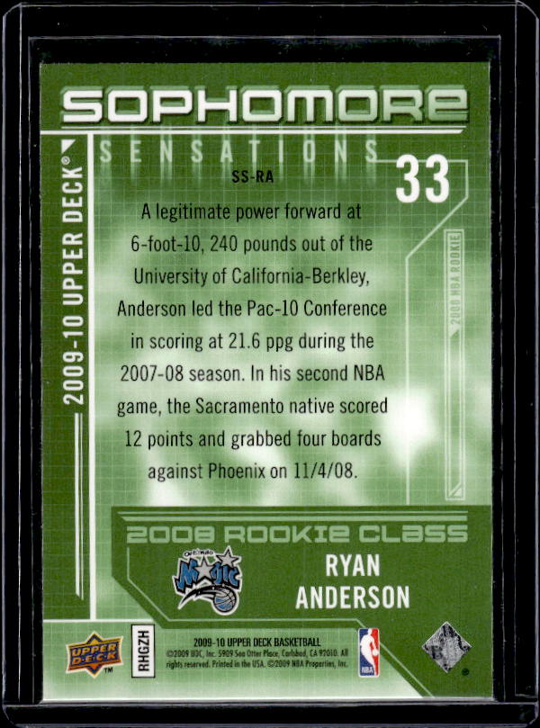 2009-10 Upper Deck #SS-RA Ryan Anderson Sophomore Sensations