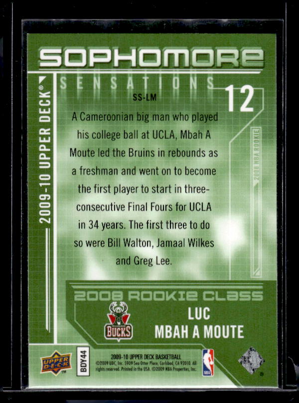 2009-10 Upper Deck #SS-LM Luc Richard Mbah A Moute Sophomore Sensations