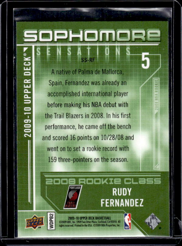 2009-10 Upper Deck #SS-RF Rudy Fernandez Sophomore Sensations