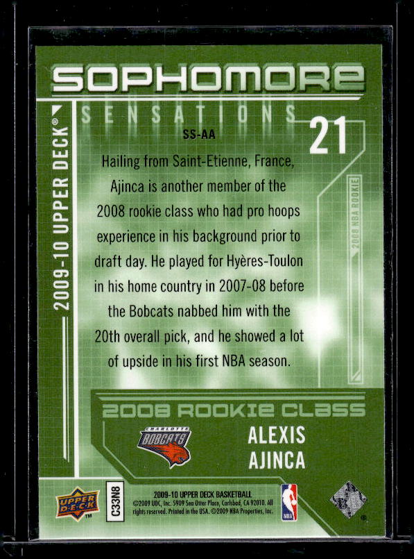 2009-10 Upper Deck #SS-AA Alexis Ajinca Sophomore Sensations