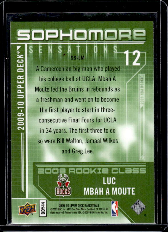 2009-10 Upper Deck #SS-LM Luc Richard Mbah A Moute Sophomore Sensations