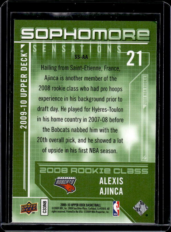 2009-10 Upper Deck #SS-AA Alexis Ajinca Sophomore Sensations
