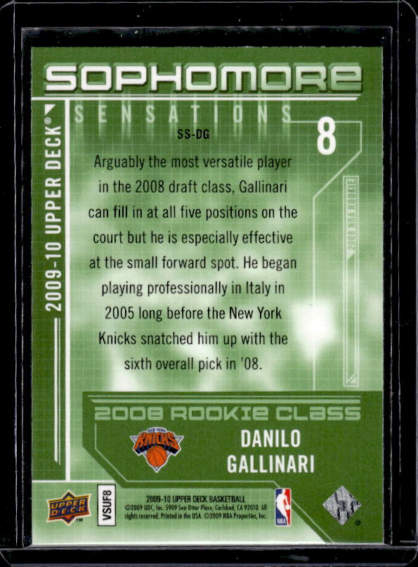 2009-10 Upper Deck #SS-DG Danilo Gallinari Sophomore Sensations