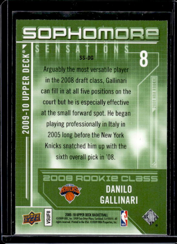 2009-10 Upper Deck #SS-DG Danilo Gallinari Sophomore Sensations