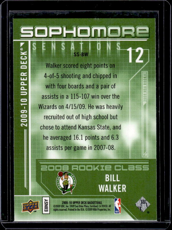 2009-10 Upper Deck #SS-BW Bill Walker