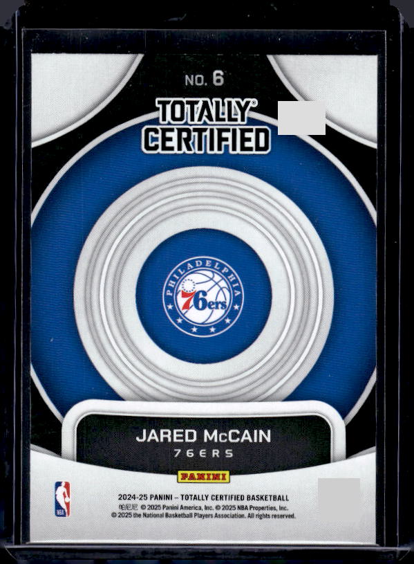 2024-25 Panini Totally Certified #6 Jared McCain On Target Mirror