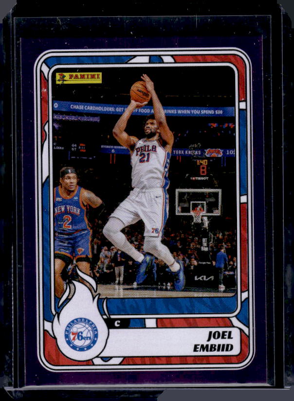 2024-25 Panini NBA Sticker & Card Collection #60 Joel Embiid Cards Purple #/75