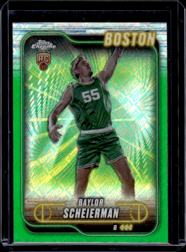 2024-25 Topps Chrome #143 Baylor Scheierman Topps Green Refractor