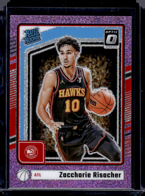 2024-25 Donruss Optic #268 Zaccharie Risacher Pink Glitter #/275
