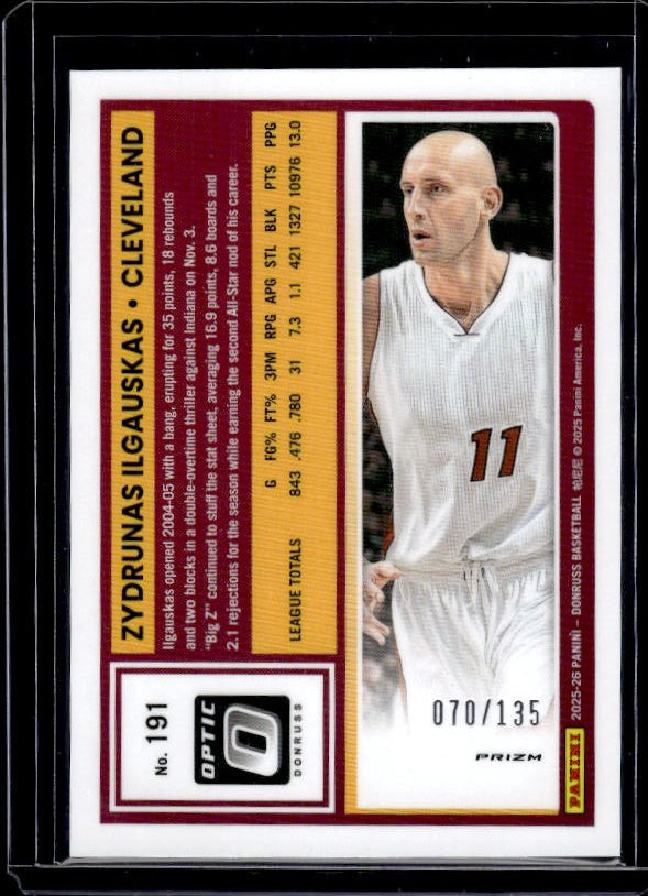 2025-26 Donruss Basketball #191 Zydrunas Ilgauskas Green Shock #/135