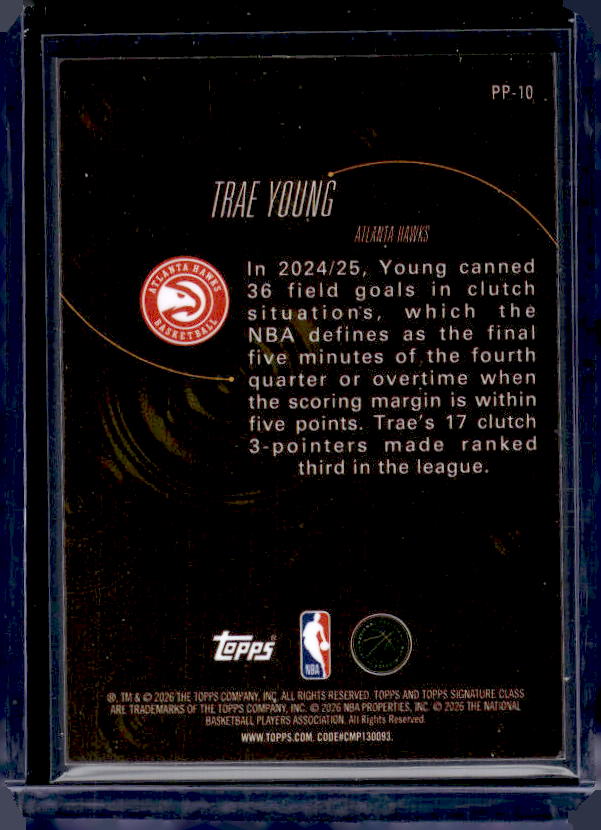 2025-26 Topps Signature Class #PP-10 Trae Young Pressure Points