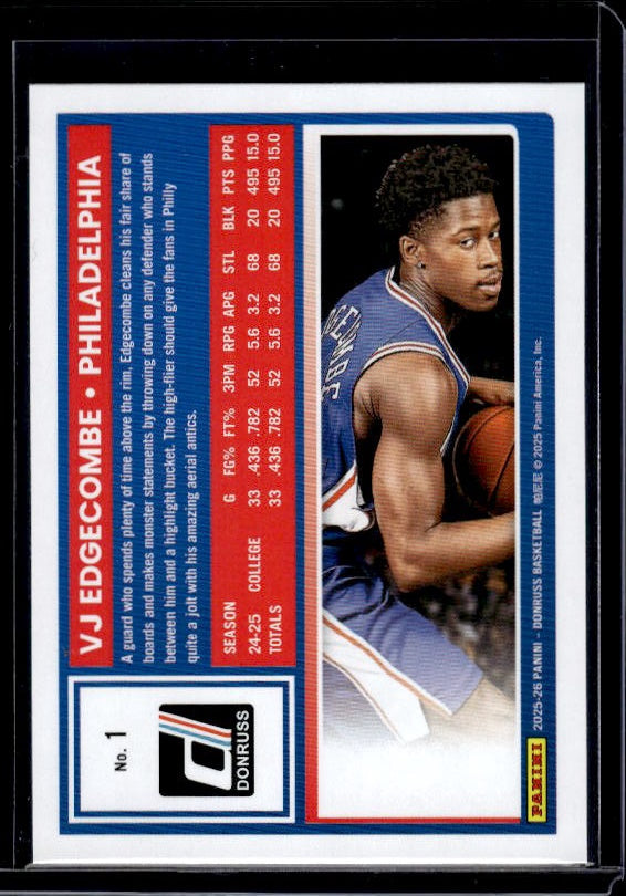 2025-26 Donruss #1 VJ Edgecombe