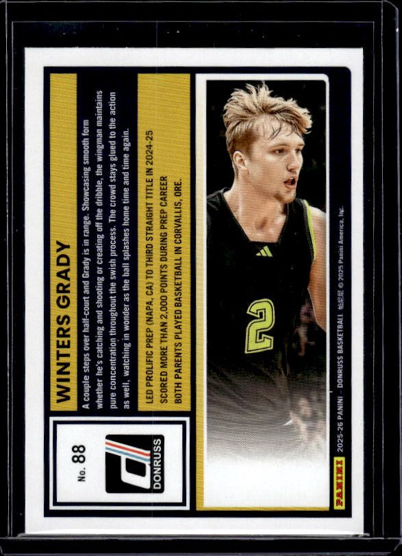 2025-26 Donruss #88 Winters Grady Holo Green Laser
