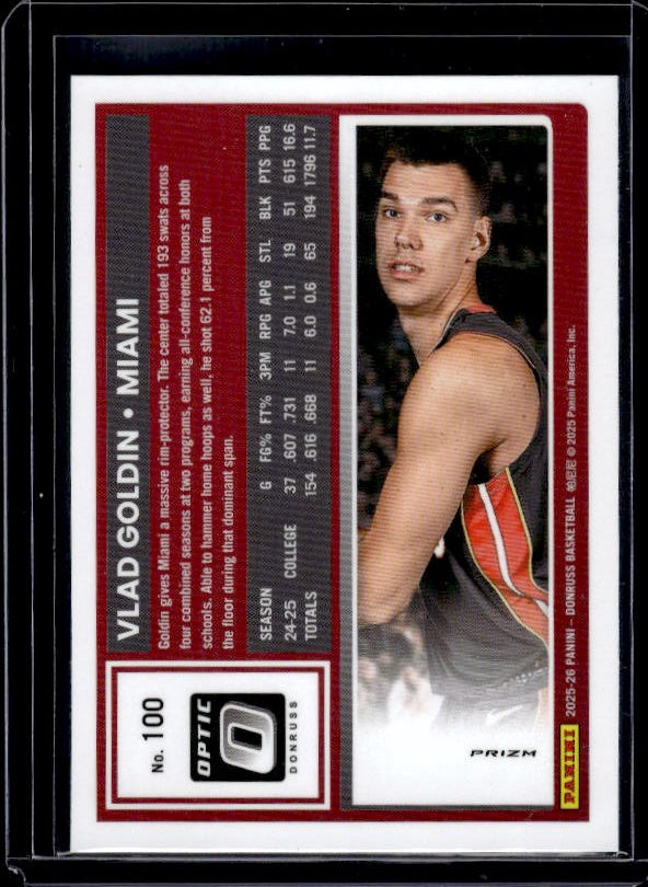 2025-26 Donruss #100 Vlad Goldin Optic Holo