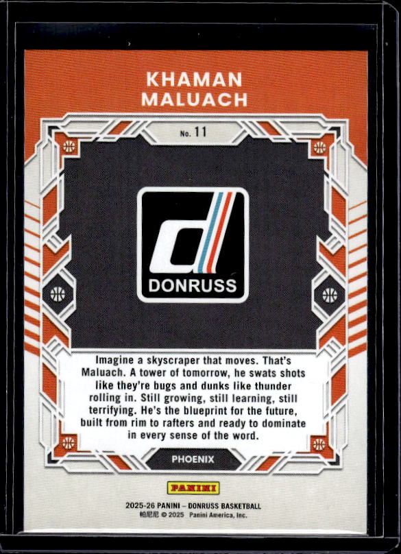2025-26 Donruss #11 Khaman Maluach Elite Series