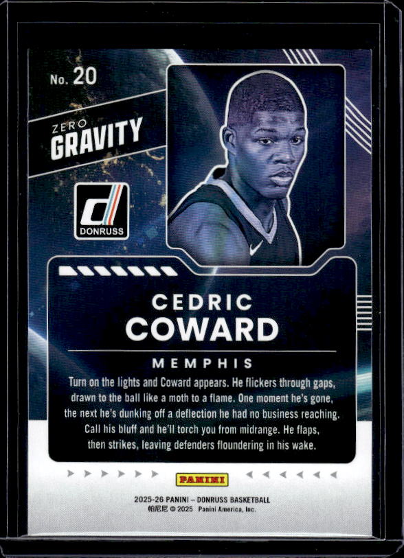 2025-26 Donruss #20 Cedric Coward Zero Gravity