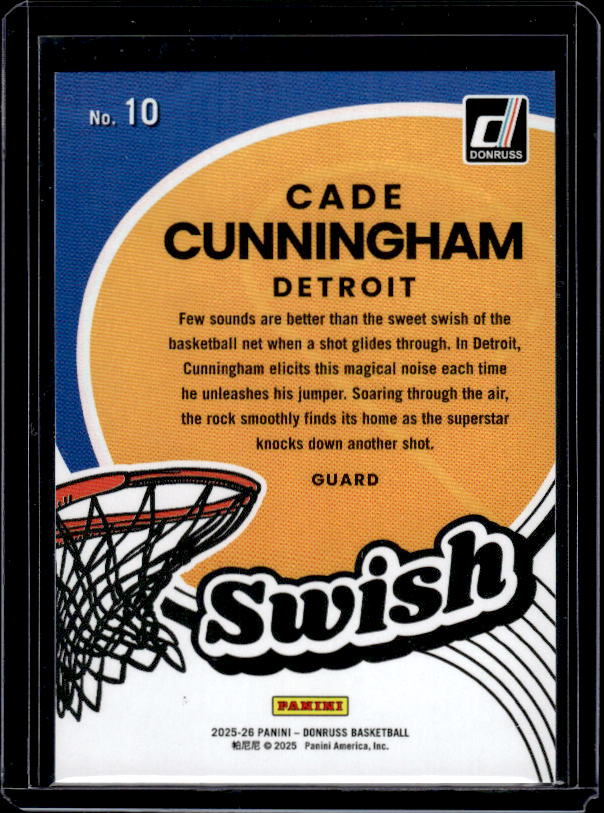 2025-26 Donruss #10 Cade Cunningham Swish