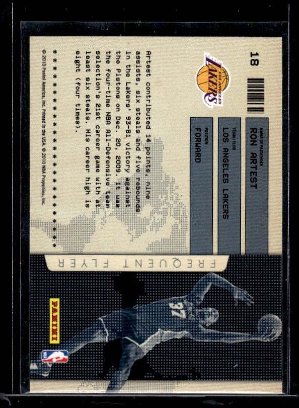 2009-10 Panini Absolute Memorabilia #18 Ron Artest Frequent Flyer #/100