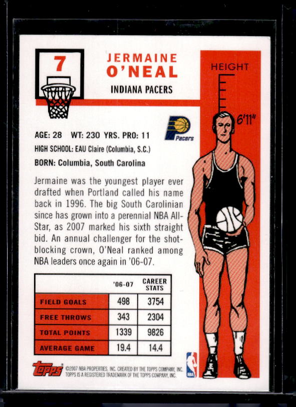 2007-08 Topps #7 Jermaine O'Neal 1957-58 Variations