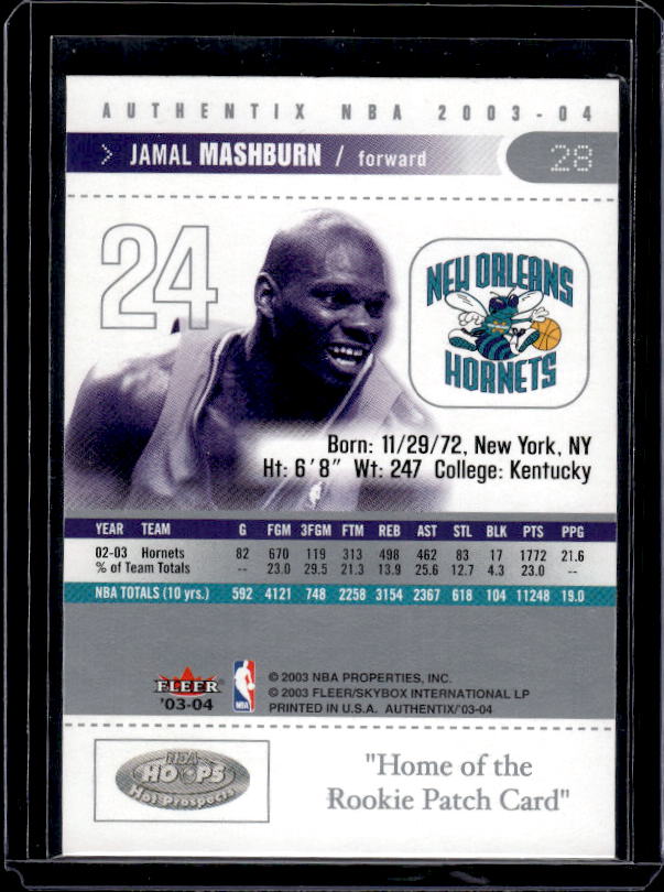 2003-04 Fleer Authentix #28 Jamal Mashburn