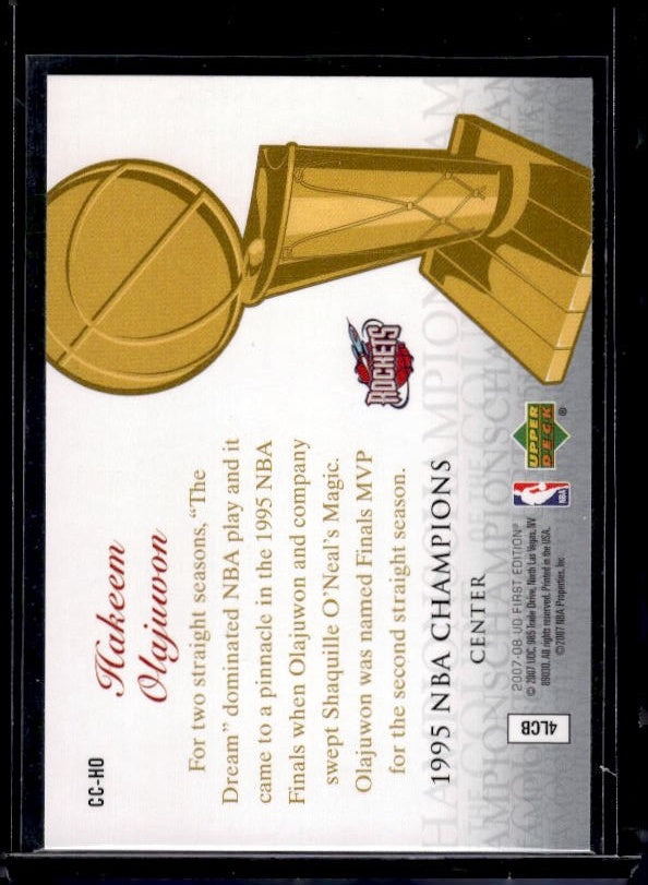2007-08 Upper Deck First Edition #CC-HO Hakeem Olajuwon Champions of the Court