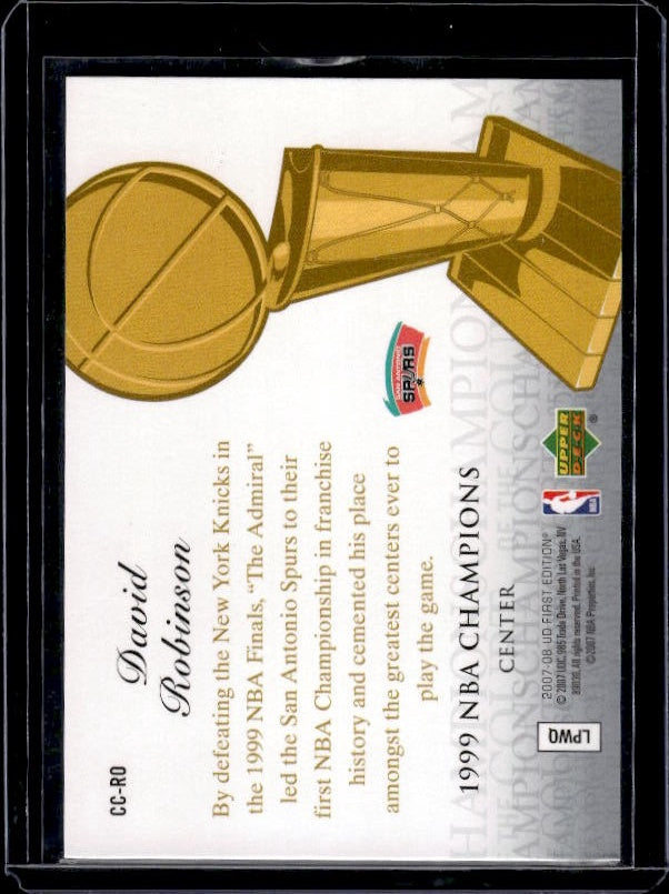 2007-08 Upper Deck First Edition #CC-RO David Robinson Champions of the Court