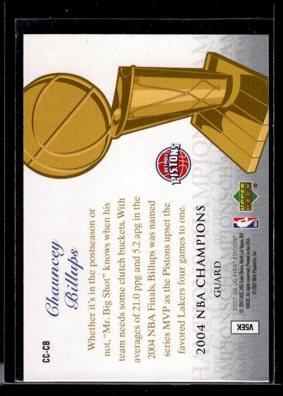 2007-08 Upper Deck First Edition #CC-CB Chauncey Billups Champions of the Court