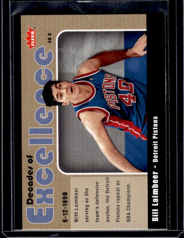 2007-08 Fleer #4 Bill Laimbeer Decades of Excellence