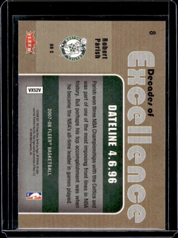 2007-08 Fleer #8 Robert Parish Decades of Excellence
