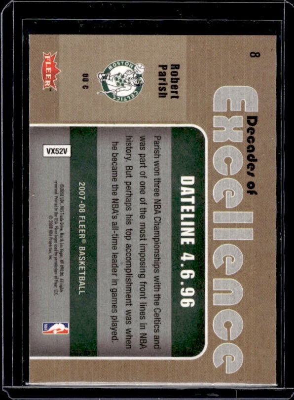 2007-08 Fleer #8 Robert Parish Decades of Excellence