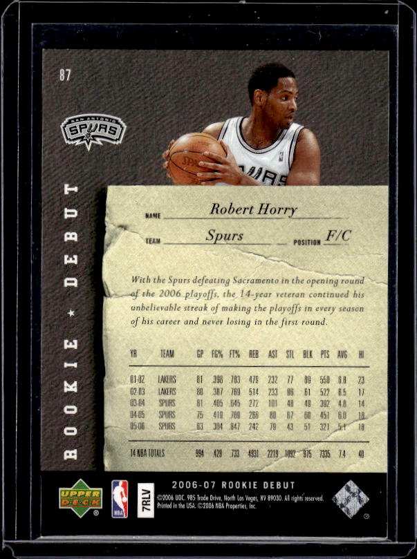 2006-07 Upper Deck Rookie Debut #87 Robert Horry