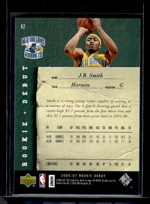 2006-07 Upper Deck Rookie Debut #62 J.R. Smith
