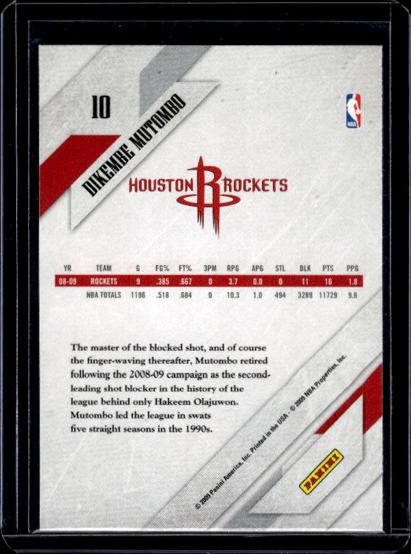 2009-10 Panini #10 Dikembe Mutombo Block Party