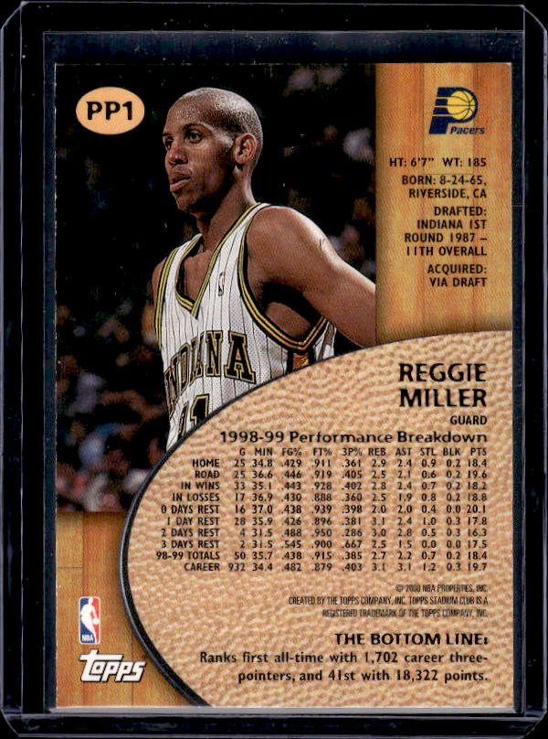 1999-00 Stadium Club #PP1 Reggie Miller Pre-Production