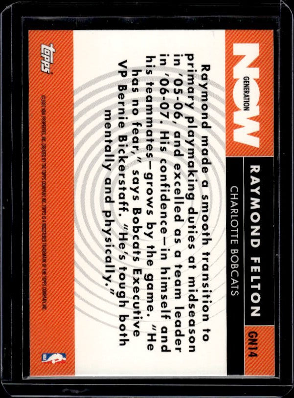 2007-08 Topps #GN14 Raymond Felton Generation Now