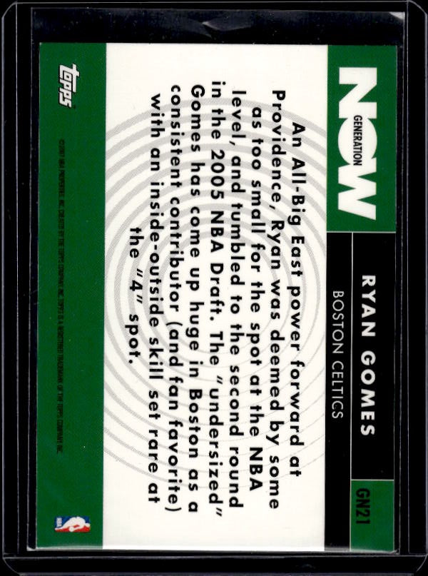 2007-08 Topps #GN21 Ryan Gomes Generation Now