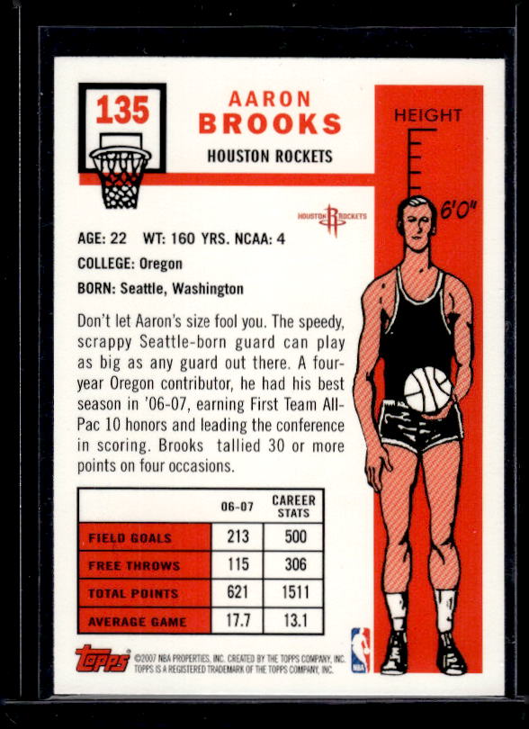 2007-08 Topps #135 Aaron Brooks 1957-58 Variations