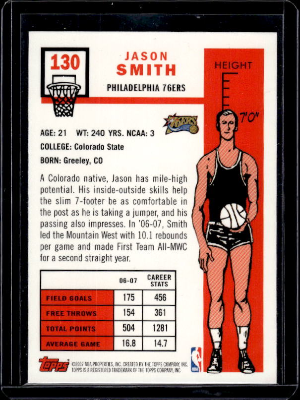 2007-08 Topps #130 Jason Smith 1957-58 Variations