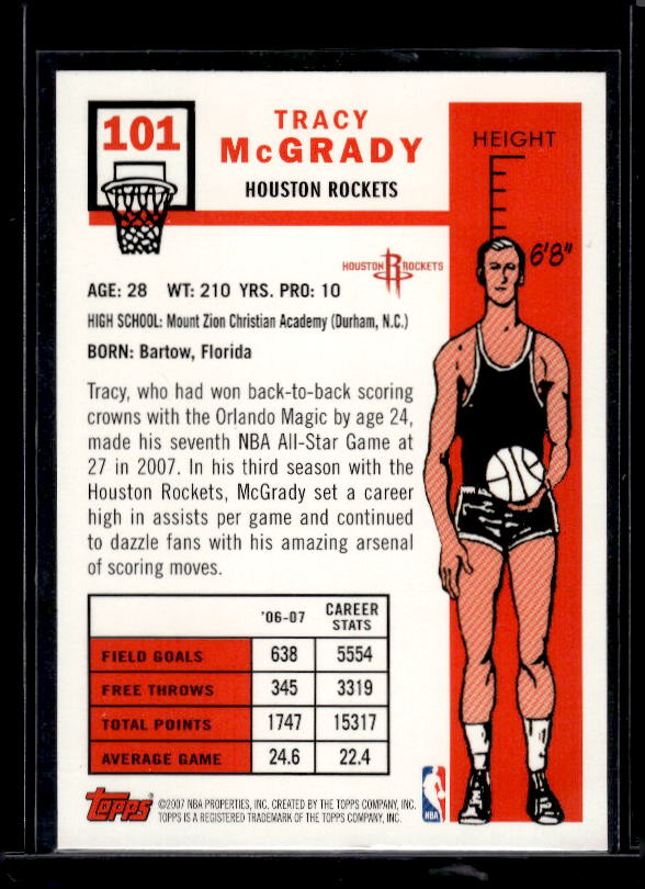 2007-08 Topps #101 Tracy McGrady 1957-58 Variations