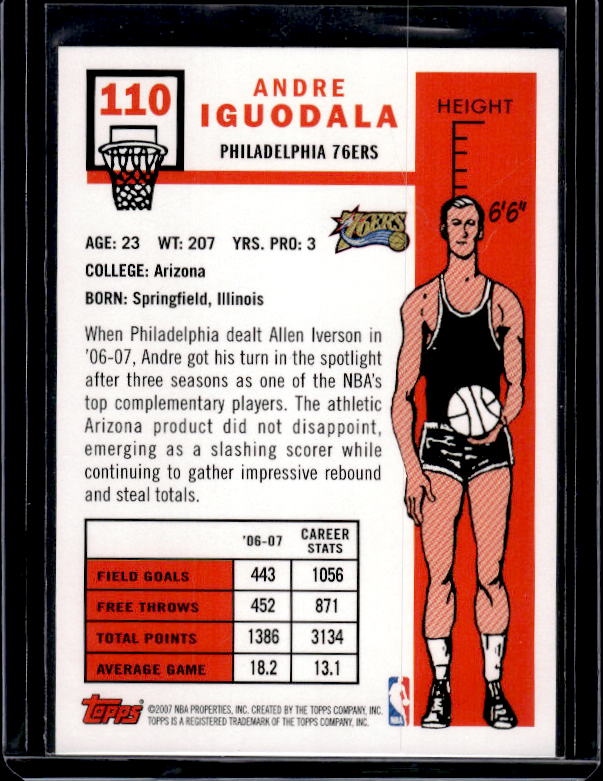 2007-08 Topps #110 Andre Iguodala 1957-58 Variations