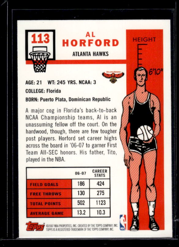 2007-08 Topps #113 Al Horford 1957-58 Variations