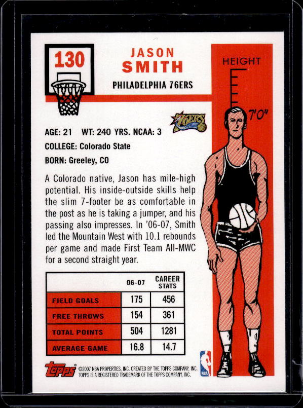 2007-08 Topps #130 Jason Smith 1957-58 Variations
