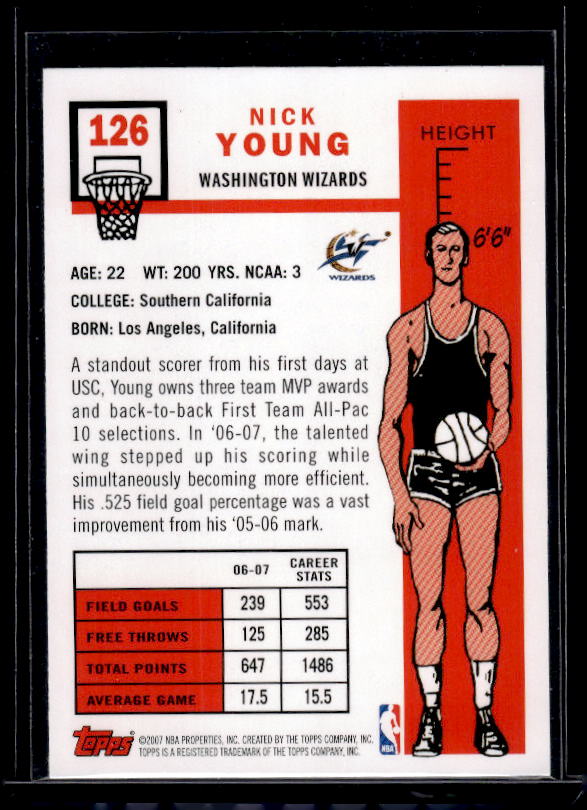 2007-08 Topps #126 Nick Young 1957-58 Variations