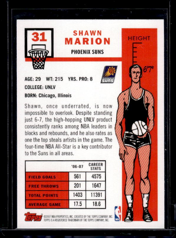 2007-08 Topps #31 Shawn Marion 1957-58 Variations